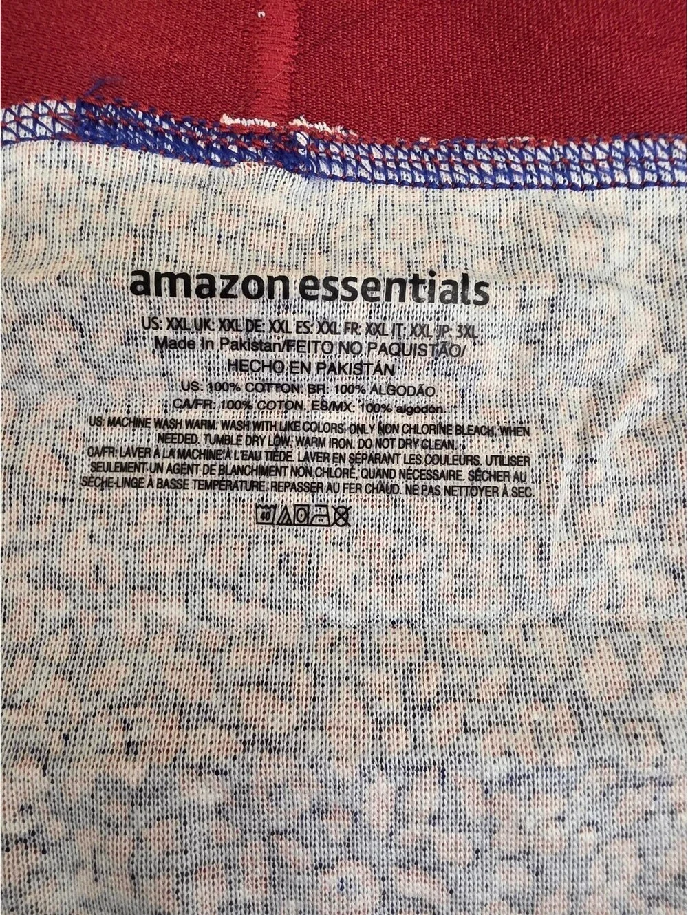 AMAZON ESSENTIALS MEN’S BOXER BRIEFS 5‑PACK ASSORTED COLORS SIZE XX‑LARGE